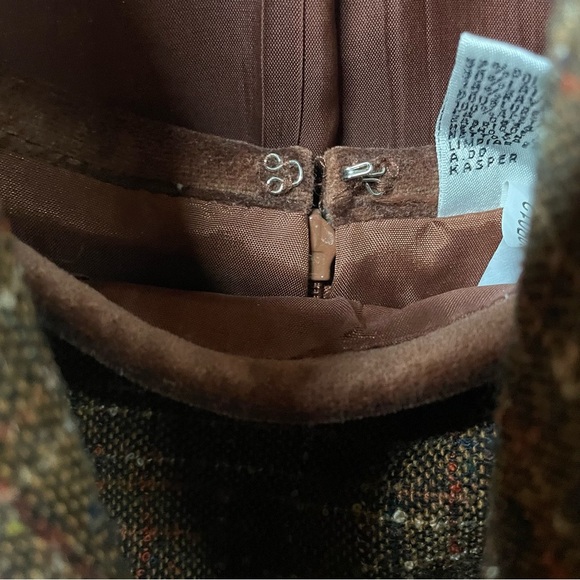 Collections for Le Suit Tweed 2 piece Suit Skirt Blazer Brown - Picture 6 of 9